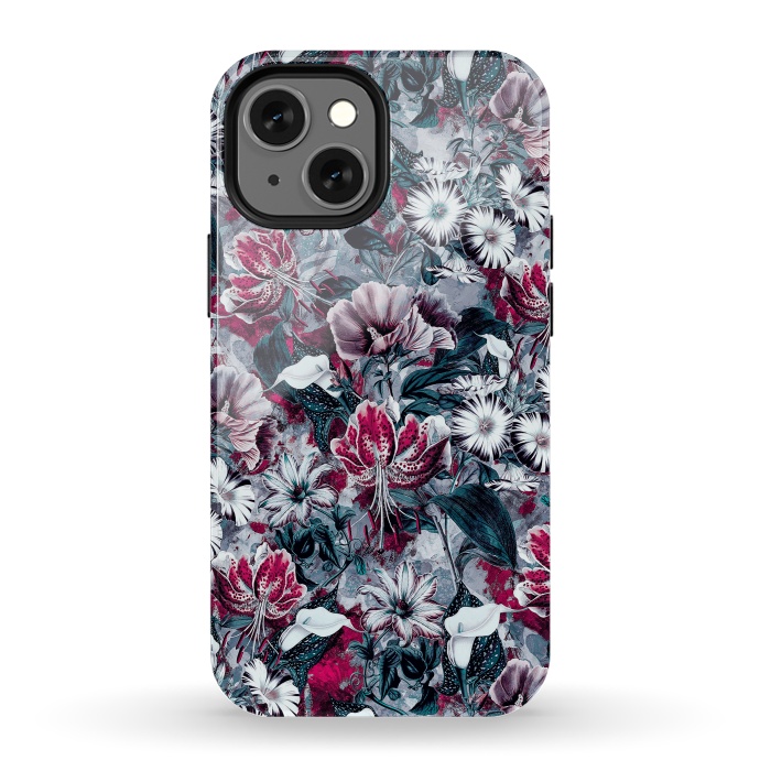 iPhone 13 mini StrongFit Floral Blue by Riza Peker