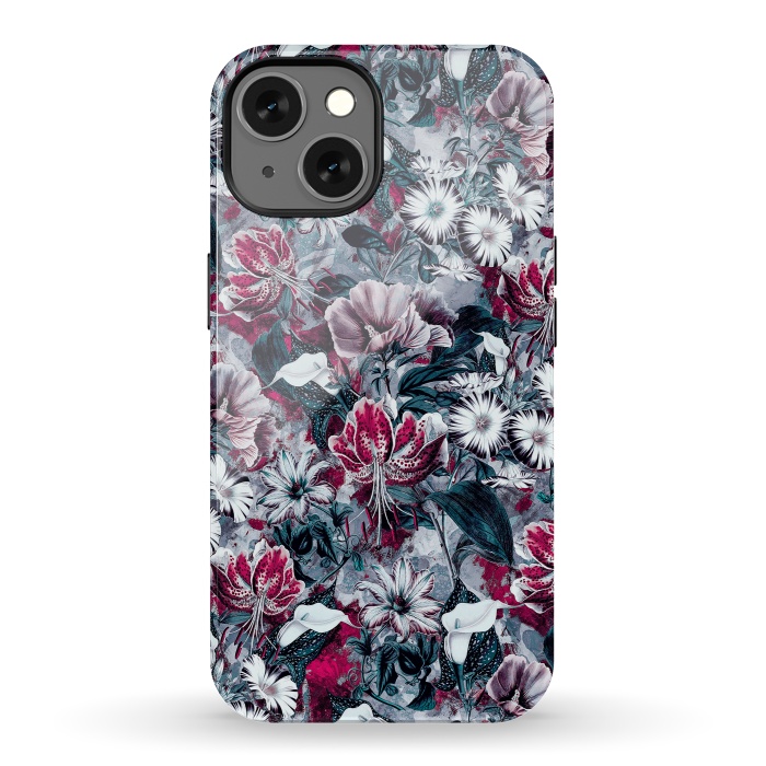 iPhone 13 StrongFit Floral Blue by Riza Peker