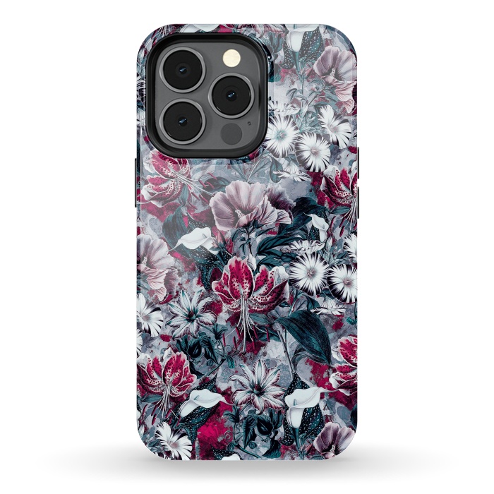 iPhone 13 pro StrongFit Floral Blue by Riza Peker