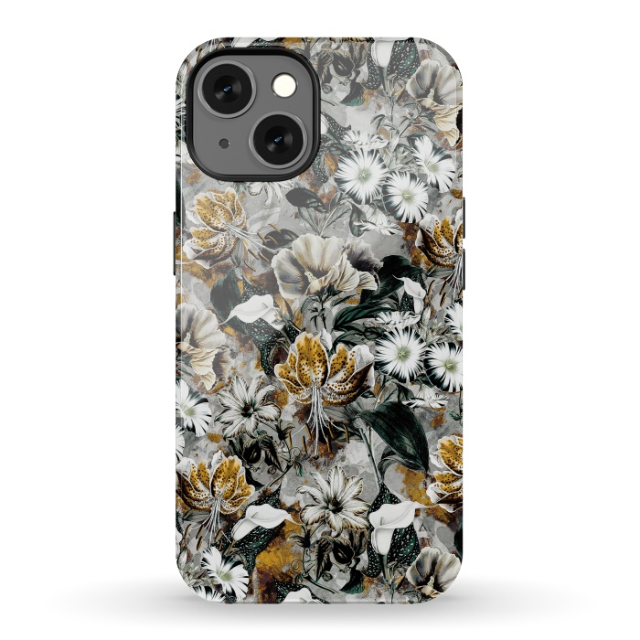 iPhone 13 StrongFit Floral Gold by Riza Peker