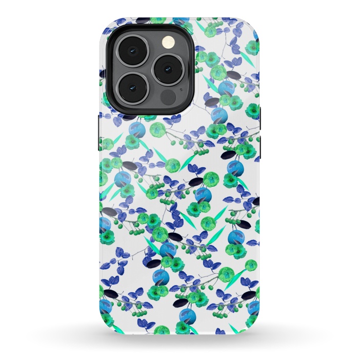 iPhone 13 pro StrongFit Fruity Floral (Green) by Zala Farah