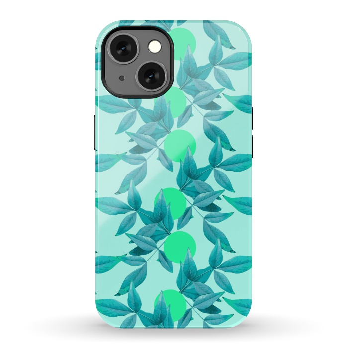 iPhone 13 StrongFit Loner Leaves (Blue) by Zala Farah