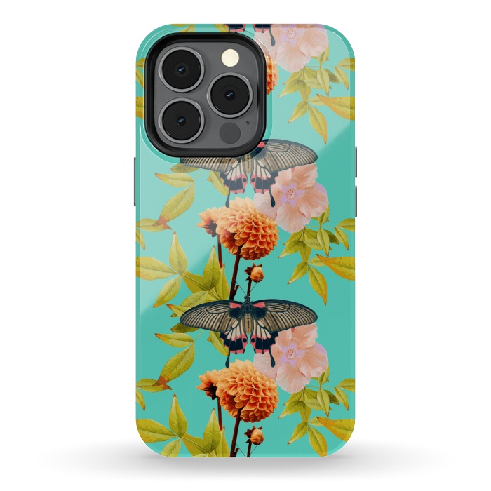 iPhone 13 pro StrongFit Tropical Butterfly Garden by Zala Farah