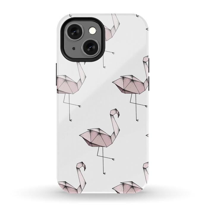 iPhone 13 mini StrongFit Flamingos by Barlena