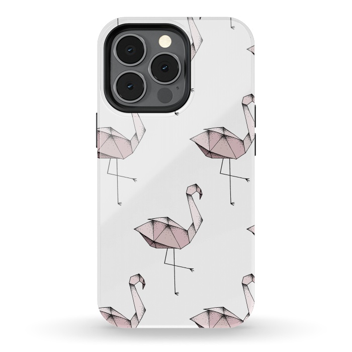 iPhone 13 pro StrongFit Flamingos by Barlena