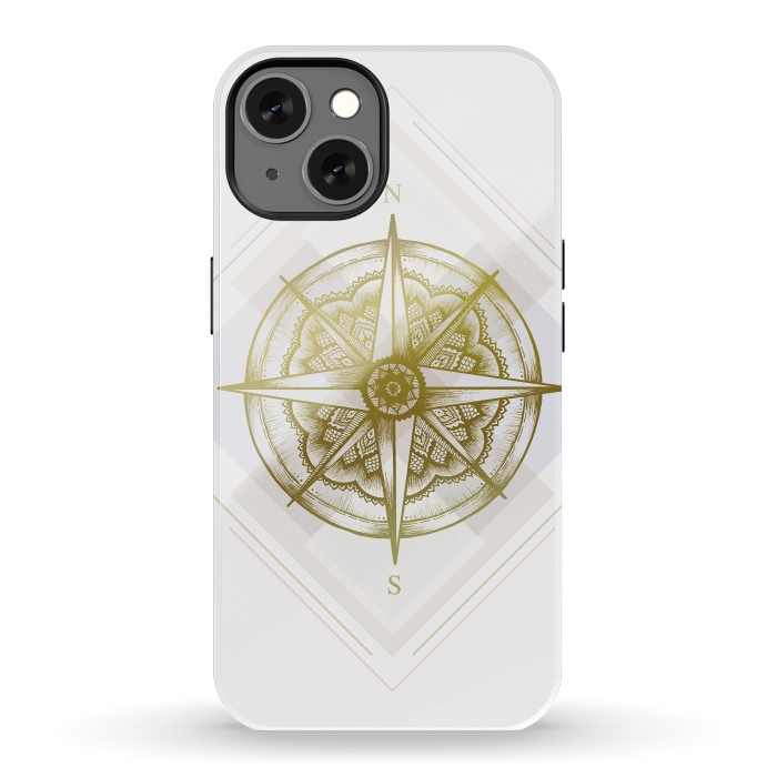 iPhone 13 StrongFit Golden Compass by Barlena