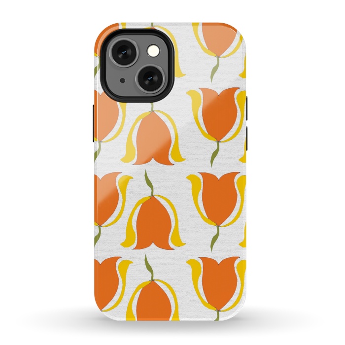 iPhone 13 mini StrongFit Tulips d'Orange by Bettie * Blue