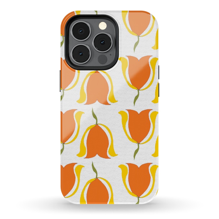 iPhone 13 pro StrongFit Tulips d'Orange by Bettie * Blue