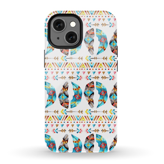 iPhone 13 mini StrongFit Feathers and Arrows by Pom Graphic Design