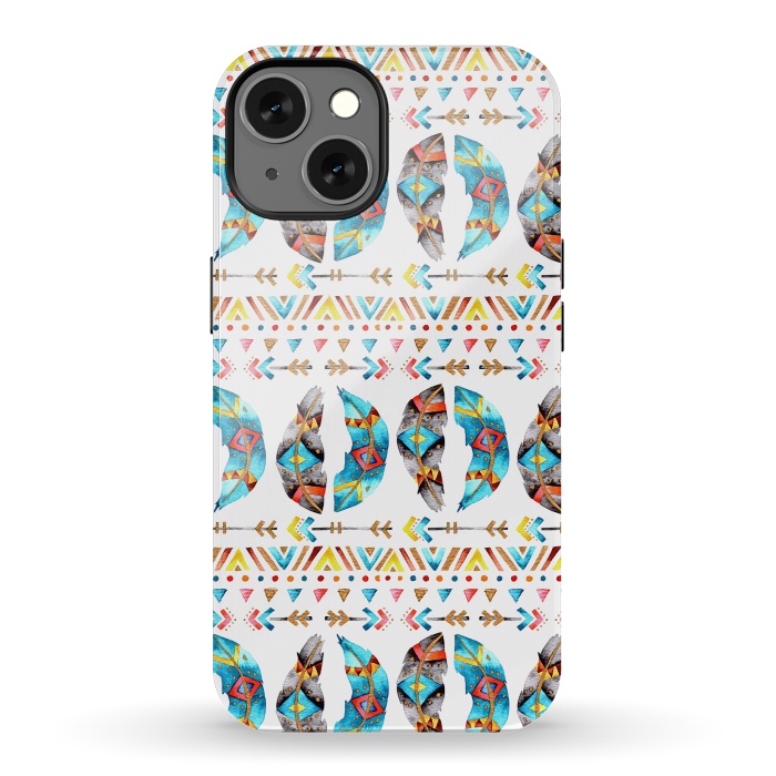 iPhone 13 StrongFit Feathers and Arrows by Pom Graphic Design