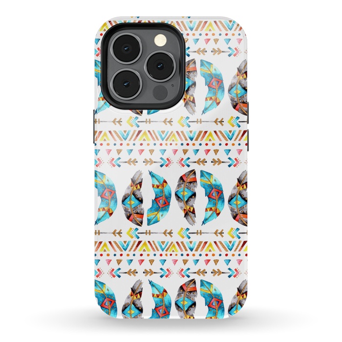 iPhone 13 pro StrongFit Feathers and Arrows by Pom Graphic Design