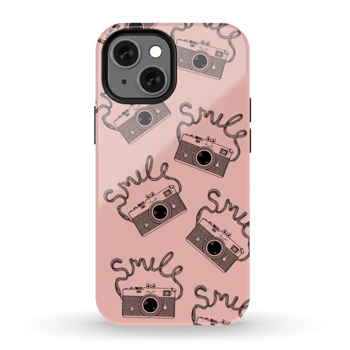 iPhone 13 mini StrongFit Smile pattern rose by Coffee Man