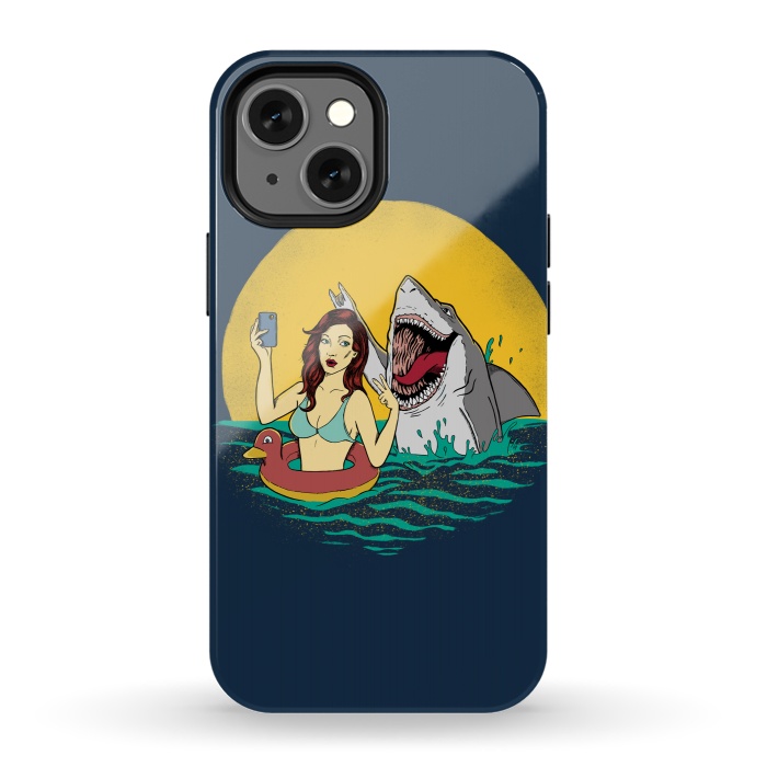 iPhone 13 mini StrongFit Shark Selfie by Coffee Man