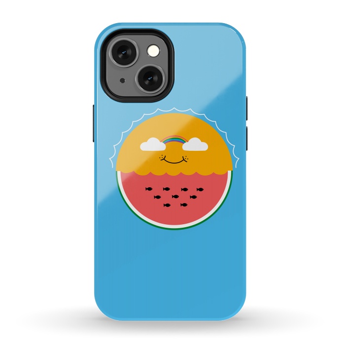 iPhone 13 mini StrongFit Sun and Watermelon by Coffee Man