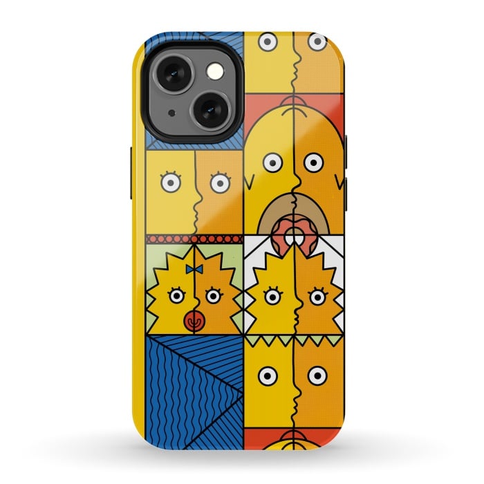 iPhone 13 mini StrongFit Yellow Cubism by Coffee Man