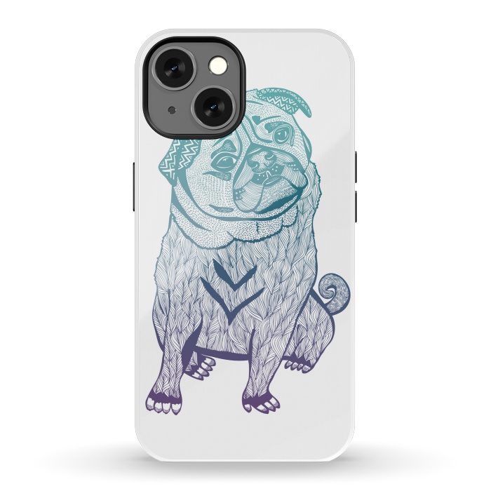 iPhone 13 StrongFit Duotone pug by Pom Graphic Design