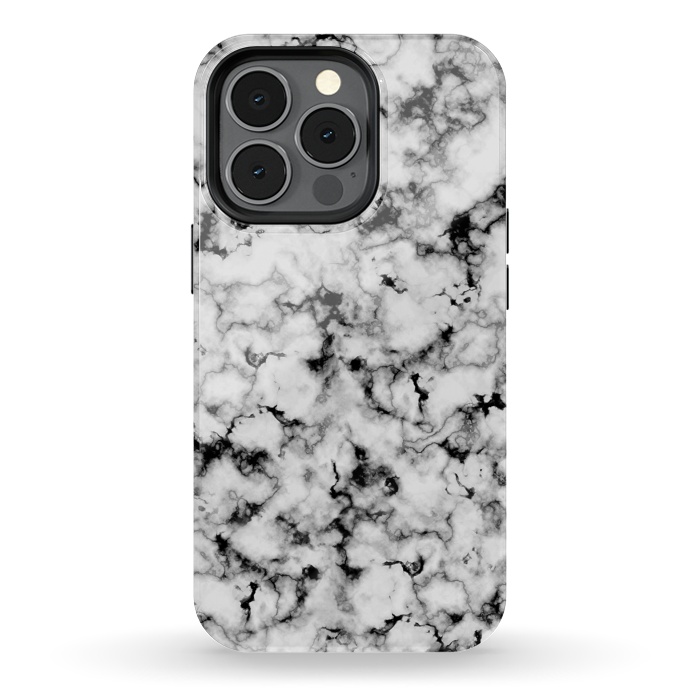 iPhone 13 pro StrongFit Black and White Marble by CatJello