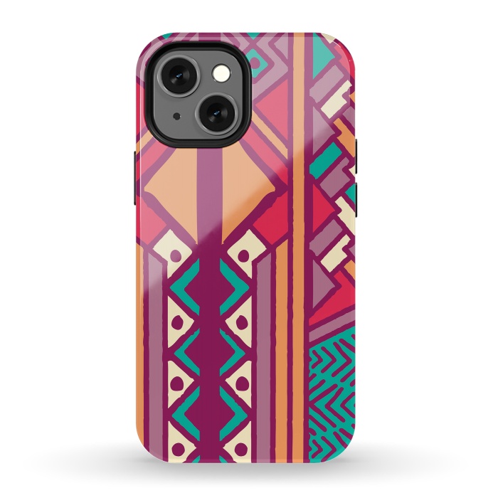 iPhone 13 mini StrongFit Tribal ethnic geometric pattern 001 by Jelena Obradovic
