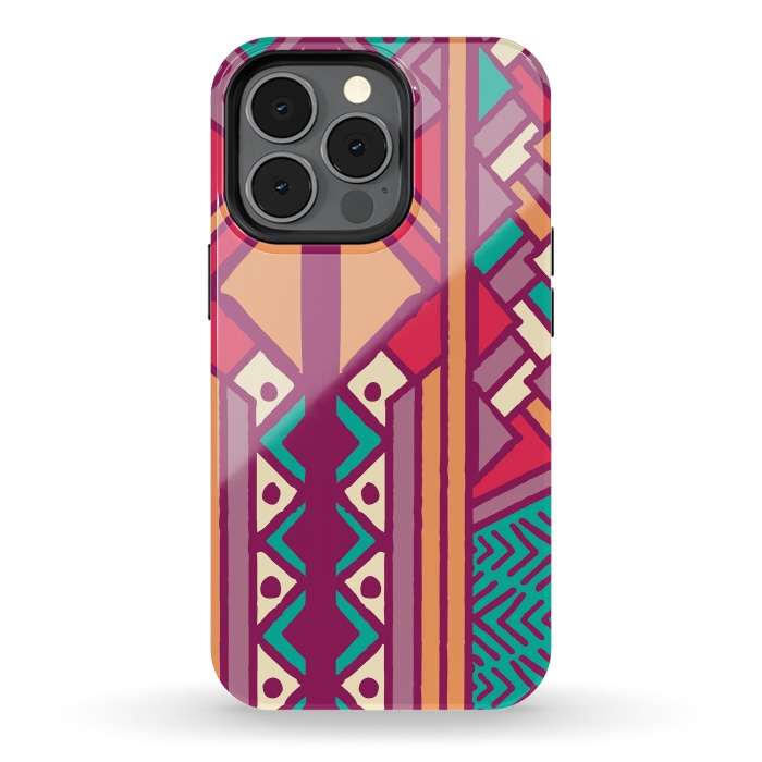 iPhone 13 pro StrongFit Tribal ethnic geometric pattern 001 by Jelena Obradovic
