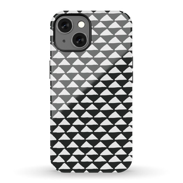 iPhone 13 StrongFit Triangle pattern seamless black and white by Jelena Obradovic