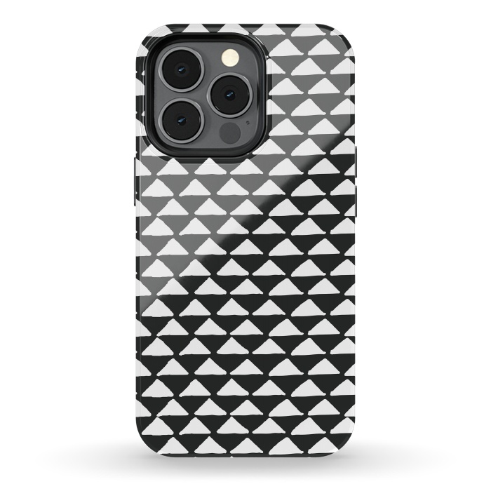 iPhone 13 pro StrongFit Triangle pattern seamless black and white by Jelena Obradovic