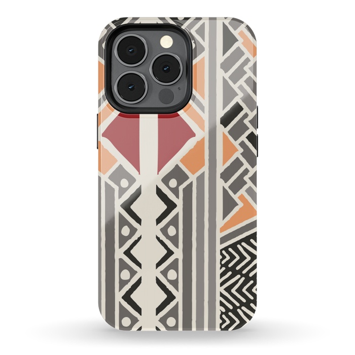 iPhone 13 pro StrongFit Tribal ethnic geometric pattern 034 by Jelena Obradovic