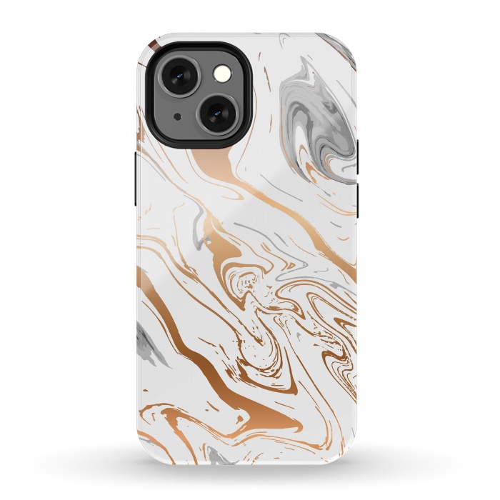 iPhone 13 mini StrongFit Liquid Golden Marble 007 by Jelena Obradovic