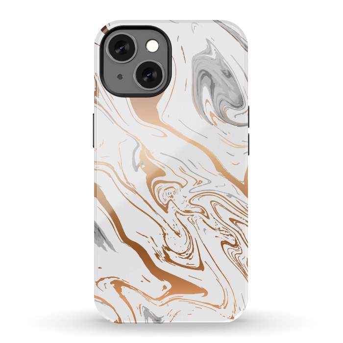 iPhone 13 StrongFit Liquid Golden Marble 007 by Jelena Obradovic