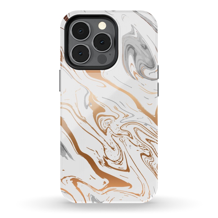 iPhone 13 pro StrongFit Liquid Golden Marble 007 by Jelena Obradovic