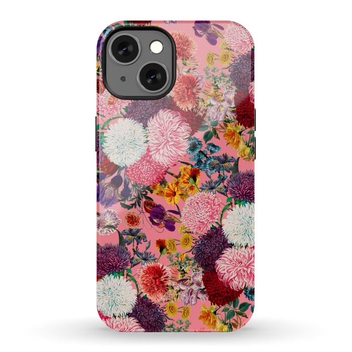 iPhone 13 StrongFit Floral Pink Pattern by Burcu Korkmazyurek