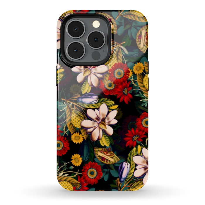 iPhone 13 pro StrongFit Japanese Floral Pattern by Burcu Korkmazyurek