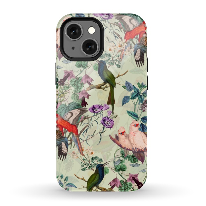 iPhone 13 mini StrongFit Floral and Birds X by Burcu Korkmazyurek