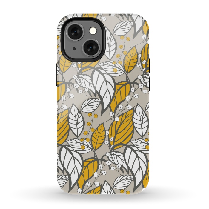 iPhone 13 mini StrongFit Seamless floral pattern with hand drawn leaves by Jelena Obradovic