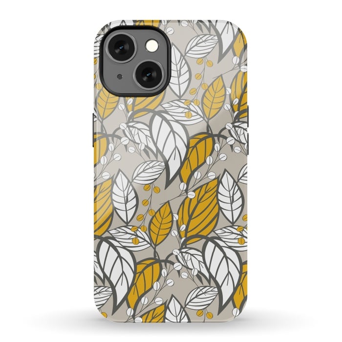 iPhone 13 StrongFit Seamless floral pattern with hand drawn leaves by Jelena Obradovic
