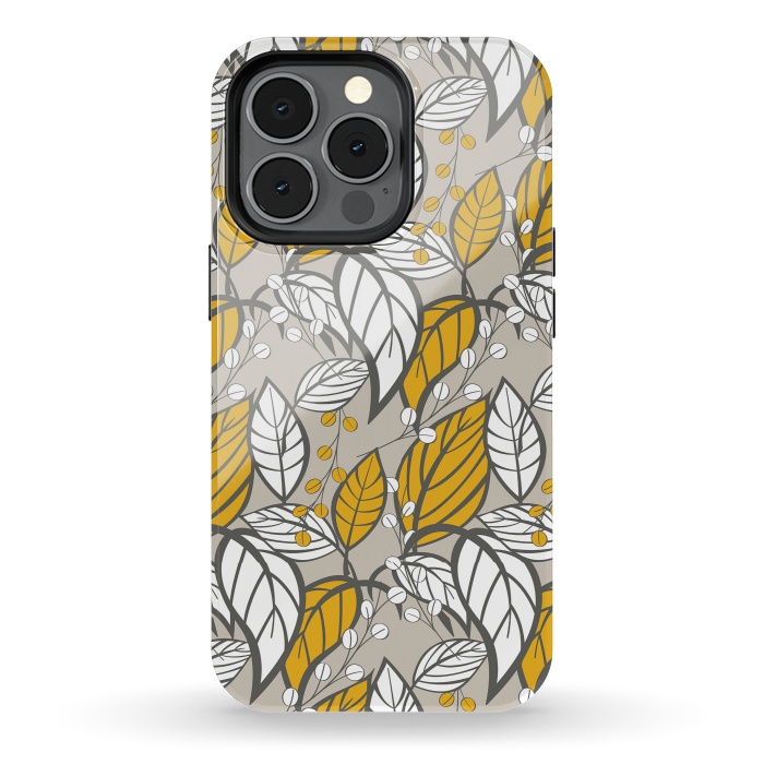 iPhone 13 pro StrongFit Seamless floral pattern with hand drawn leaves by Jelena Obradovic