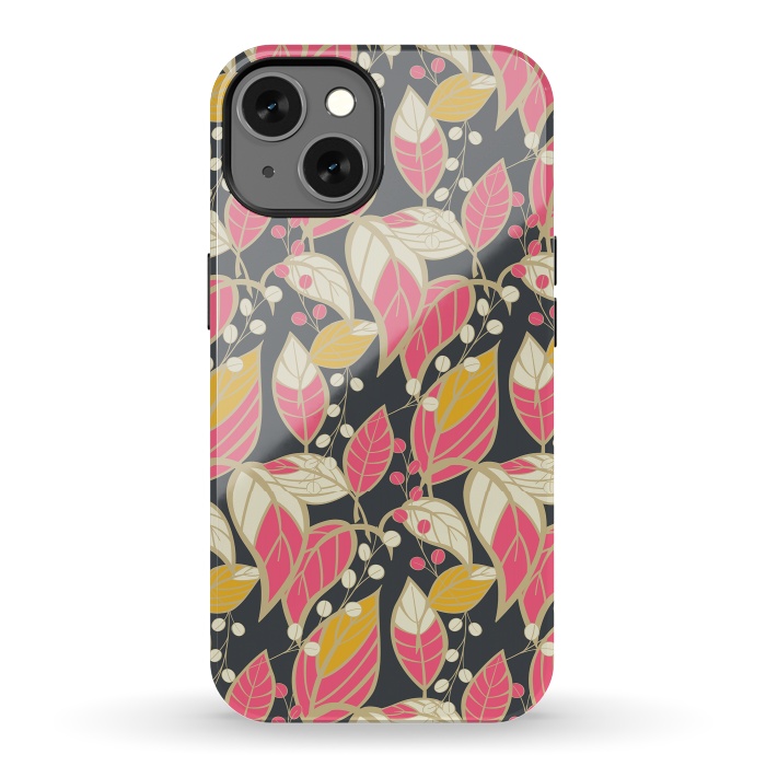 iPhone 13 StrongFit Seamless floral pattern with hand drawn leaves 002 by Jelena Obradovic