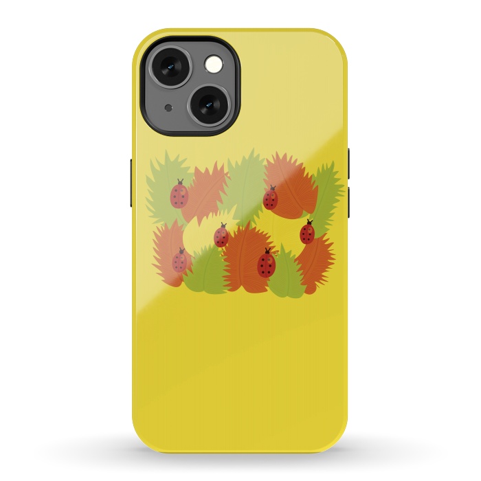iPhone 13 StrongFit Autumn Leaves And Ladybugs by Boriana Giormova