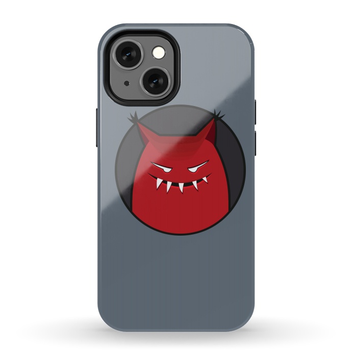 iPhone 13 mini StrongFit Red Evil Monster With Pointy Ears by Boriana Giormova