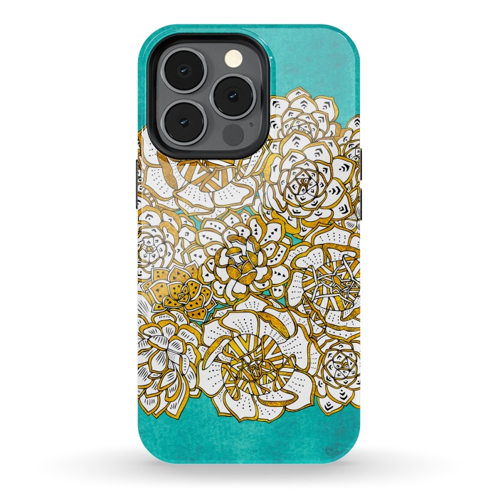 iPhone 13 pro StrongFit Bohemian Succulents by Pom Graphic Design