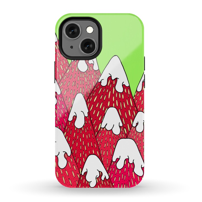 iPhone 13 mini StrongFit Strawberry Mountains by Steve Wade (Swade)