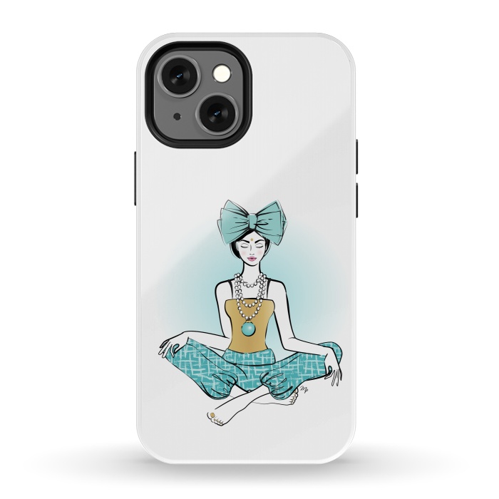 iPhone 13 mini StrongFit Festive Yoga girl meditation by Martina