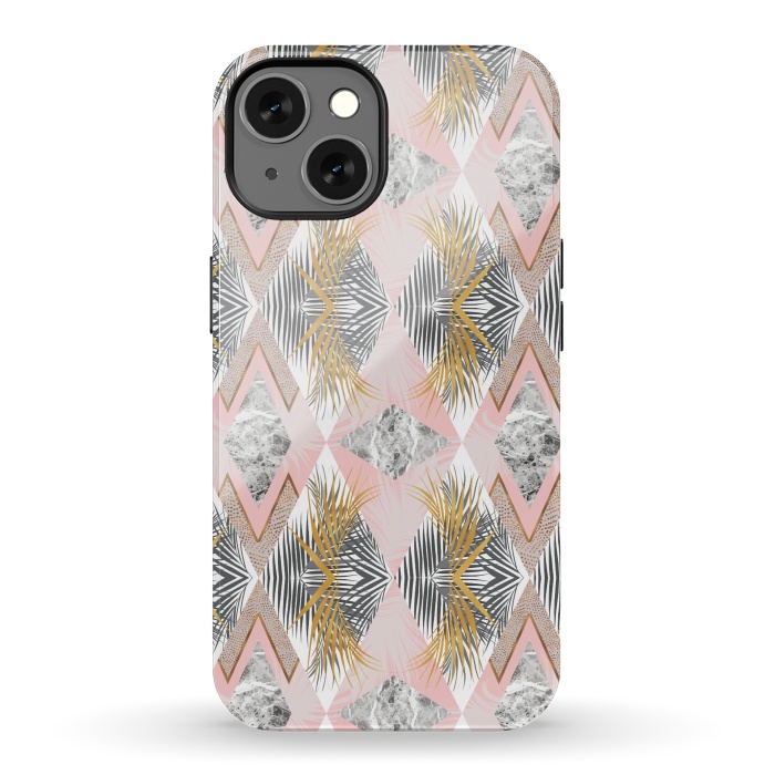 iPhone 13 StrongFit Marbled tropical geometric pattern II by Mmartabc