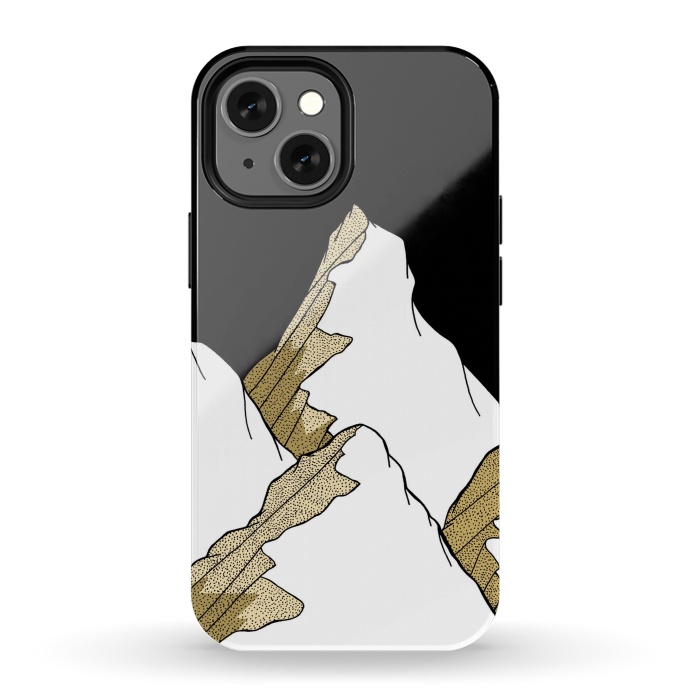 iPhone 13 mini StrongFit Gold Tone Mountains by Steve Wade (Swade)