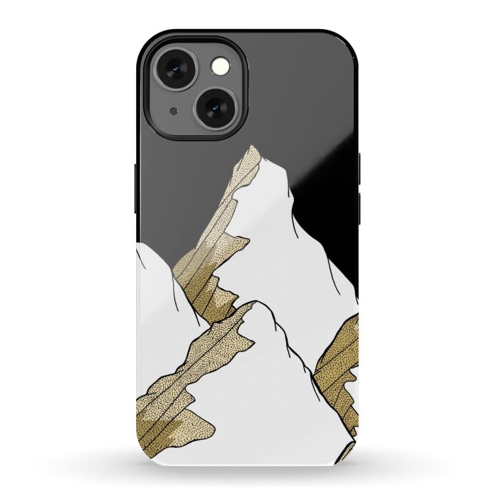 iPhone 13 StrongFit Gold Tone Mountains by Steve Wade (Swade)