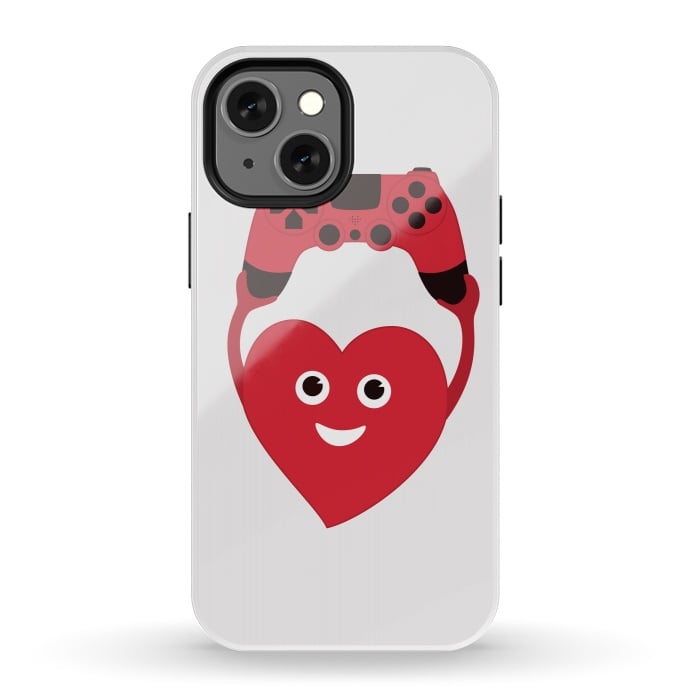 iPhone 13 mini StrongFit Cute Geek Gamer Heart by Boriana Giormova