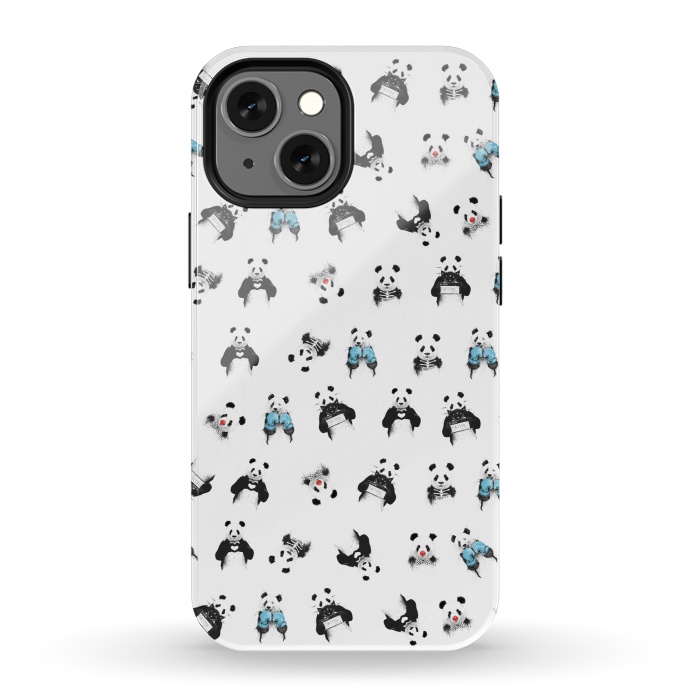 iPhone 13 mini StrongFit Panda pattern by Balazs Solti