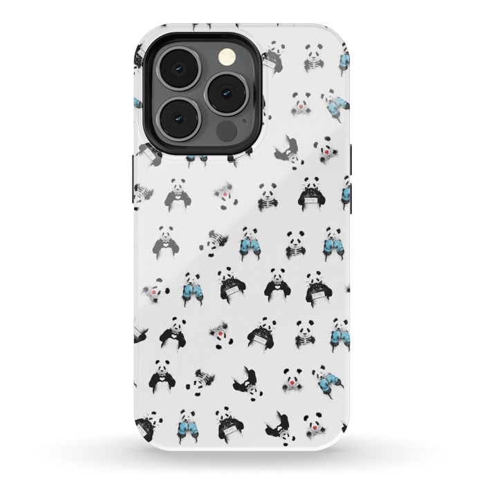 iPhone 13 pro StrongFit Panda pattern by Balazs Solti