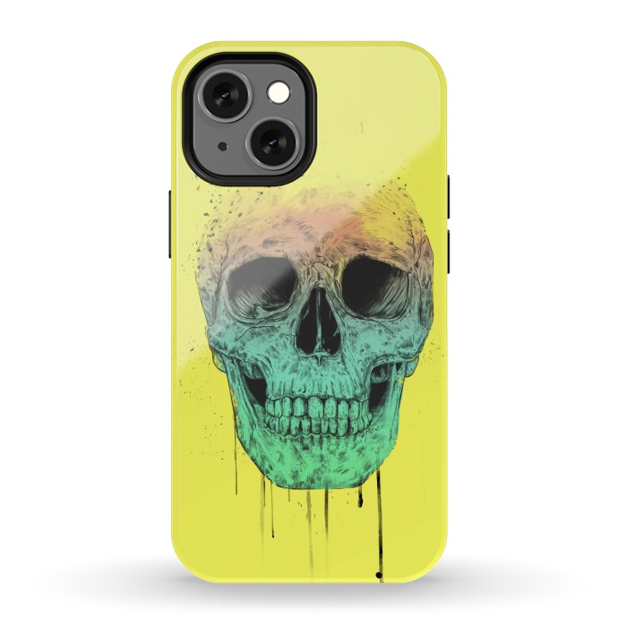 iPhone 13 mini StrongFit Pop art skull by Balazs Solti