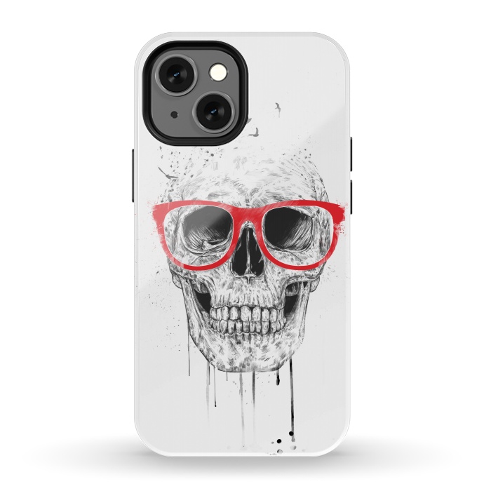 iPhone 13 mini StrongFit Skull with red glasses by Balazs Solti