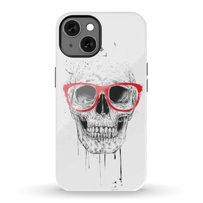 iPhone 13 StrongFit Skull with red glasses by Balazs Solti